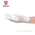 Hespax 13 Gauge White PU Anti-static Protective Gloves